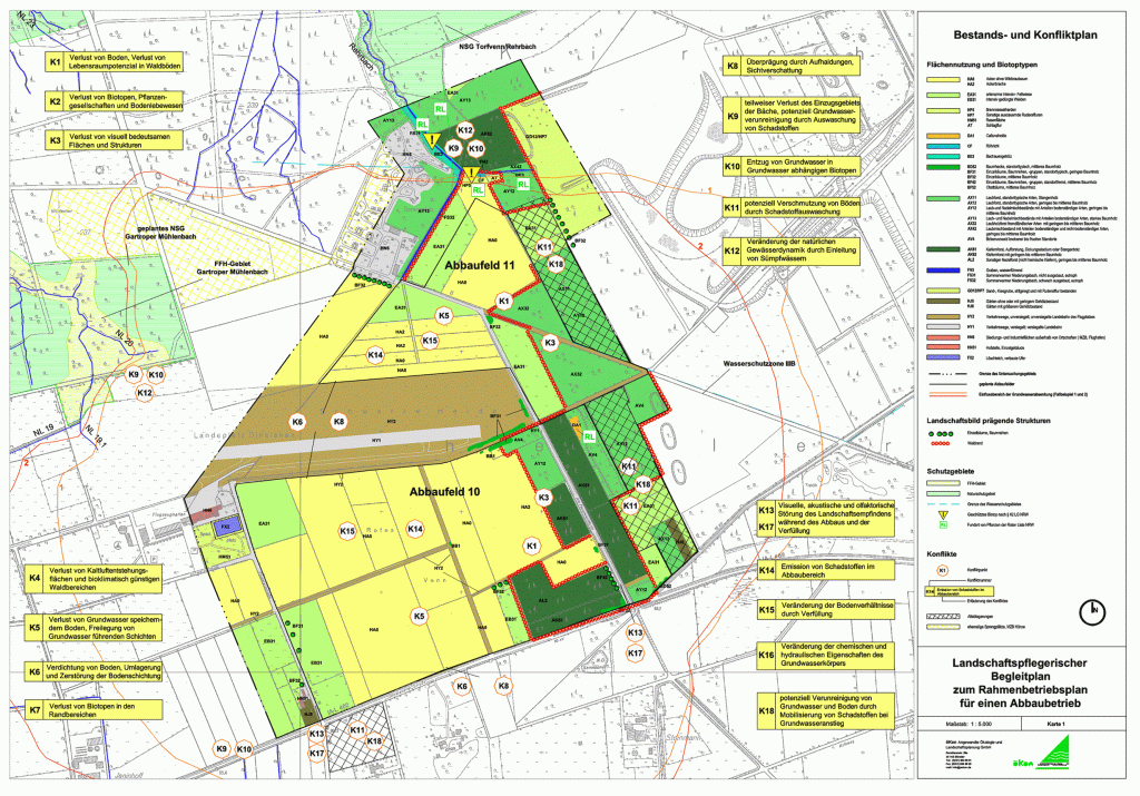 Abgrabungs-Bestands- und Konfliktplan