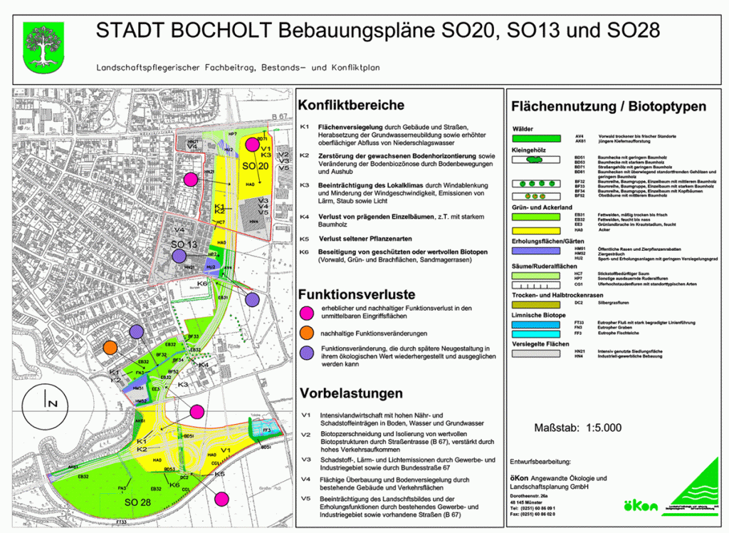 Landschaftspflegerischer Fachbeitrag, Bestands- und Konfliktplan